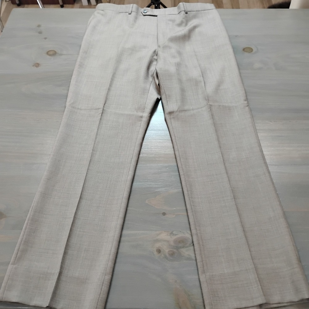 NWT Tommy Hilfiger Men's Tyler Dress Pants 38 /32 Tan Solid Worsted Wool $150